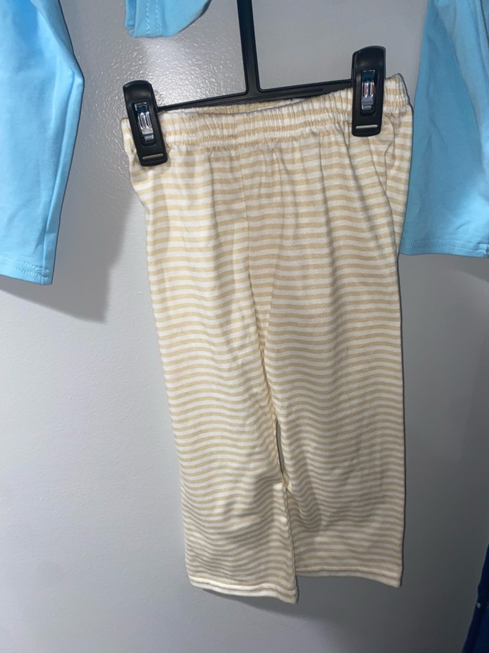 Light Blue Kids Set with Animal Smocking - Picture 4 of 6